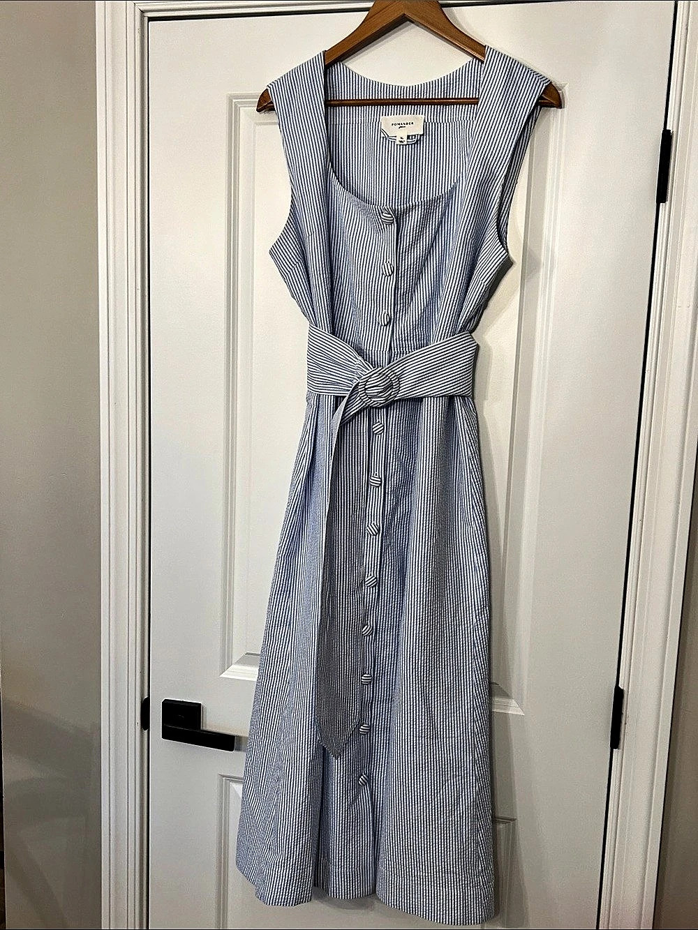 Tuckernuck Pomander Striped Maxi Dress in Blue & White Size XL Like New